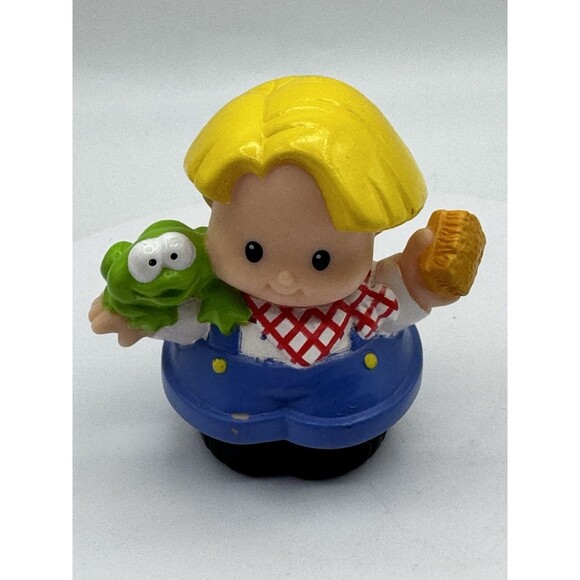 Fisher Price Little People EDDIE with FROG Blonde Hair Aunt Zoey Red Hair - Picture 2 of 7